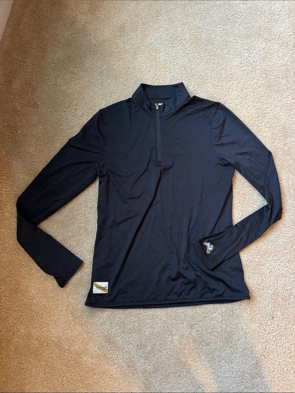 Tracksmith Black Long-Sleeve Quarter-Zip Performance Top